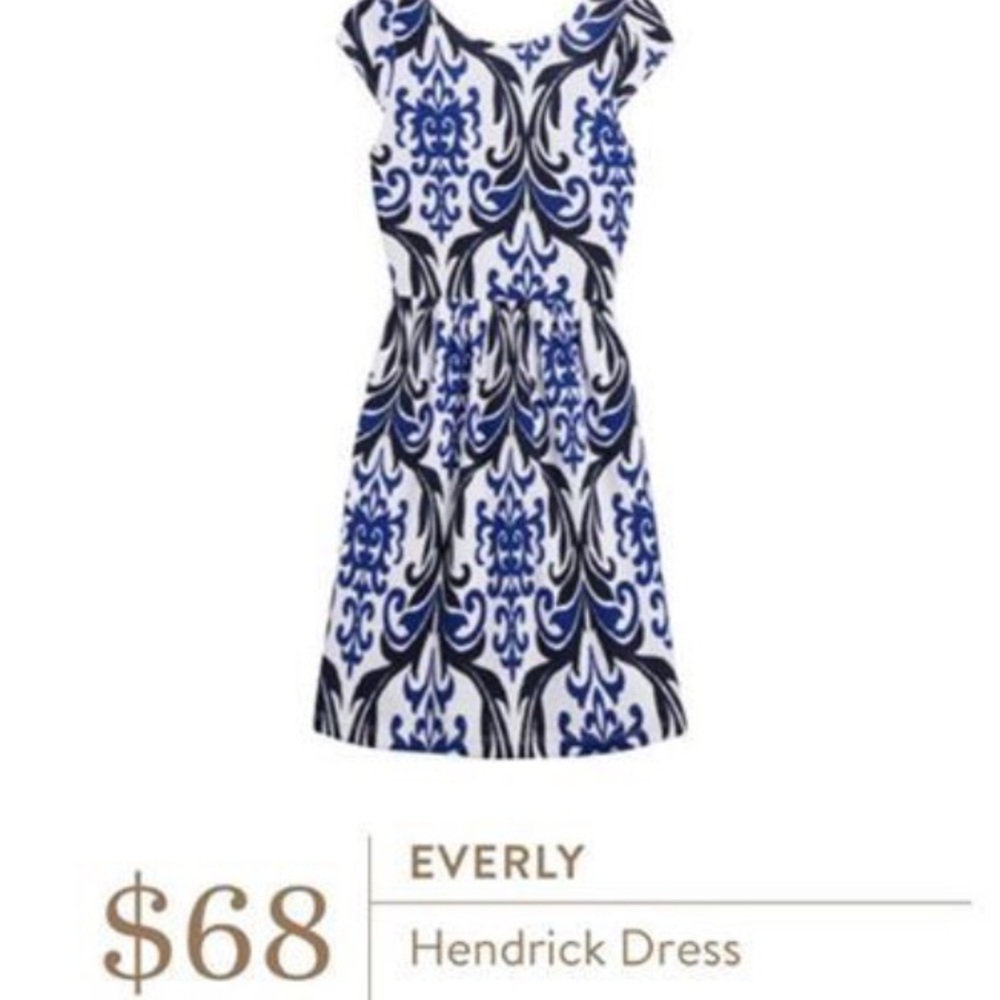 Everly Blue and White Sundress Sleeveless Mini